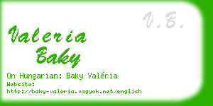 valeria baky business card